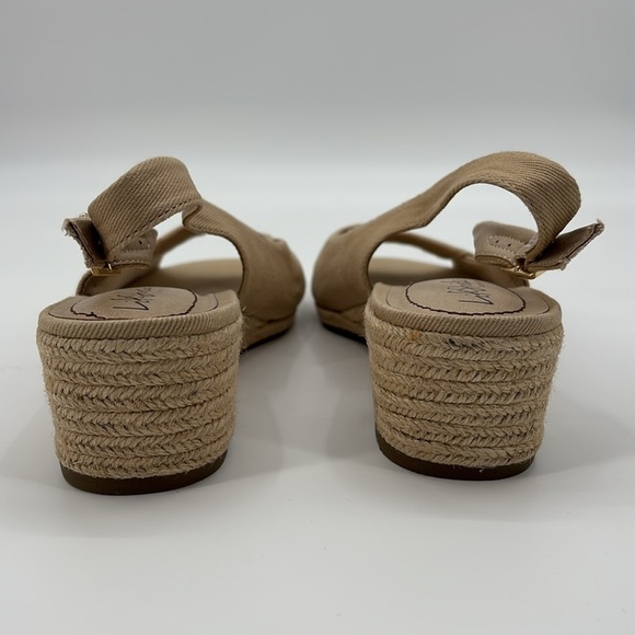 Life Stride Socialite Wedge Sandal tan canvas size 10W New with box - Picture 5 of 9